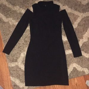 Express cut out shoulder turtle neck dress